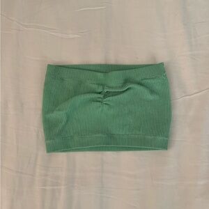 mint green ribbed scrunch tube top size small/xs